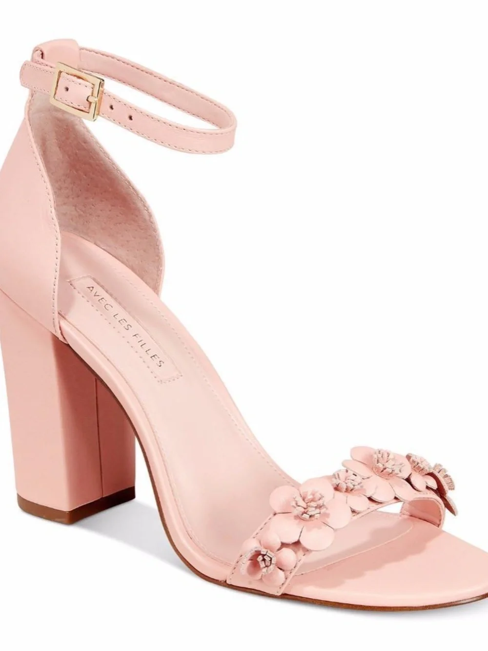 Gorgeous Avec Les Filles Soft Pink Square Heel With Ankle Strap